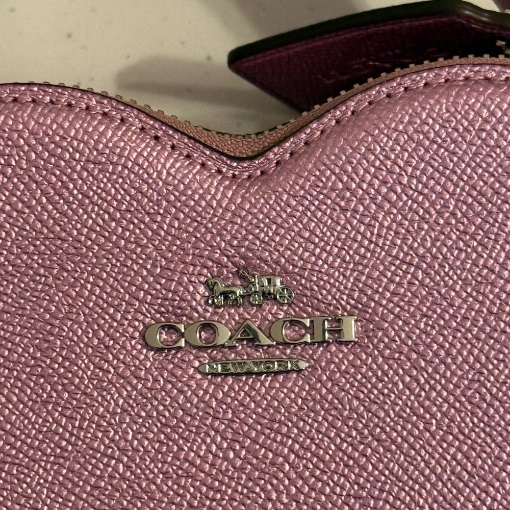 Coach Metallic Pink Heart Crossbody Bag - Picture 2 of 7